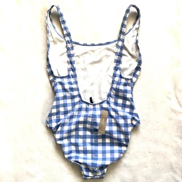 NWT J.Crew Blue/white one piece swimsuit - Picture 5 of 7